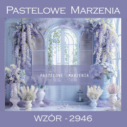 Photographic backdrop with windows, vases t_2946